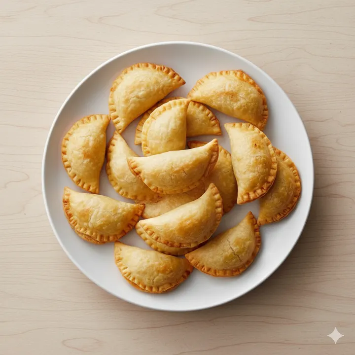 Mini empanadas tamaño cóctel servidas en plato